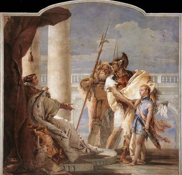 TIEPOLO, Giovanni Domenico Aeneas Introducing Cupid Dressed as Ascanius to Dido Spain oil painting art